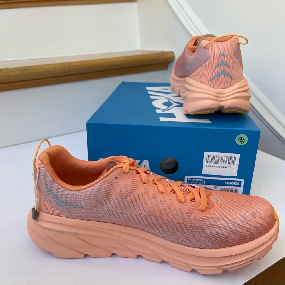 NWT Hoka Rincon 3 women’s running shoes , brand new in box , coral salmon orange - Picture 3 of 16